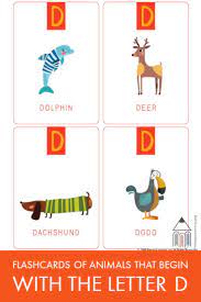 Flashcards Of Animals That Begin With The Letter D Flashcards Early Literacy Activities Letter D