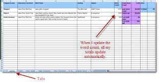 Excel For Writers Organizing A Novel With A Spreadsheet Writing Outline Writing Worksheets Writing A Book