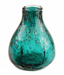 Blue glass vase colored glass glass art contemporary vases modern art modern design verde tiffany design floral shades of turquoise. Hand Blown Glass Vase Turquoise Gold 17cm Www Floralsundries Com Trevor Green Floral Sundries