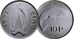 As of yesterday, the pound was worth a bit over $1.26 us. Coin Value Ireland 10 Pence 1969 To 2000