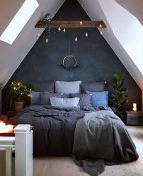 Cozy Attic Bedroom With Deep Blue Accent Wall Interiordesign Homedecor Home Bedroom Navy Attic Atticroom Home Decor Bedroom Home Bedroom Design