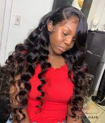 Jesvia Hair Brazilian Loose Wave Hair 3 Bundles With 4x13 Lace Frontal Loose Waves Hair Hair Waves Hair Styles