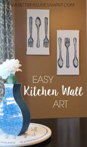 The silverware art piece with the white frame is. Craft Ideas For Kitchen Wall Decor