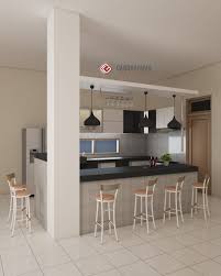 Biasanya, di samping dapur panjang akan ada laundry room dan kamar mandi yang juga sejajar dengan meja makan. Dapur Mini Bar Monokrom Modern Bar Mini Interior Dapur Ide Dekorasi Dapur