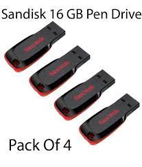 This usb drive has a sleek black and red design that coordinates with many electronic devices. Sandisk Cruzer Blade 16gb Pen Drive Pack Of 4 Buy Sandisk Cruzer Blade 16gb Pen Drive Pack Of 4 Online At Best Prices In India On Snapdeal