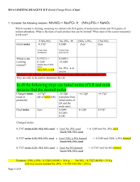 Ho 6 Limiting Reagent Icf Initial Change Final Chart 1