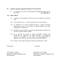 Contextual translation of pengesahan minit mesyuarat into english. English Unit Meeting Minutes 1 2015