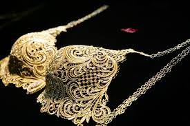 Pleasure state new bordello underwired black & gold bra size 32dtop rated seller. Gold Bras