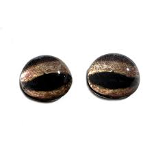 Hohe braune Glasperle Halbkugel Glasaugen