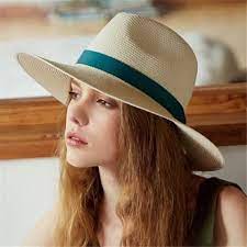 Wide Brim Panama Hat With Bow Womens Beach Straw Hats For Sun Protection Panama Hat Womens Straw Hats Hats For Women