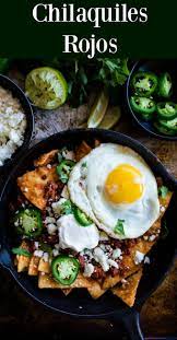 Chilaquiles Rojos Recipe Traditional Mexican Breakfast Mexican Breakfast Dishes Mexican Breakfast