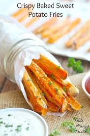 Take your hamburgers and fries to the next level with this sauce dip recipe! Baked Crispy Sweet Potato Fries Gluten Free Egg Free Petite Allergy Treats