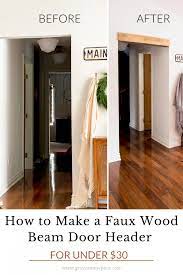 Our hallway doorway was plain drywall and completed faux wood beam header. How To Make A Faux Wood Beam Door Header Grace In My Space