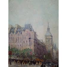 Marcel Brisson "French Flower Vendor" Original Oil Painting C.1950