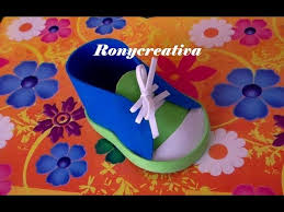Zapatitos De Nino En Foamy O Goma Eva Para Baby Shower Baby Shower Shoe Diy Youtube