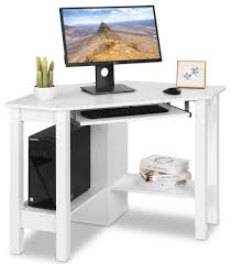 If placing a computer desk. Corner Computer Desk Wooden Pc Laptop Table With Storage Drawer Home Furniture Home Office Desks Furniture