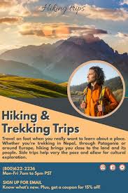 Hiking Trip Advertisement Pamphlet Flyer Social Media Graphic Design Template Hiking Trip Trip Travel Posters