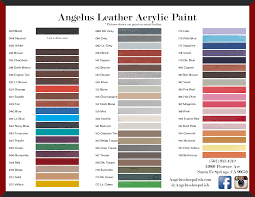 Angelus Acrylic Leather Paint Leather Paint Paint Color Chart Painting Leather