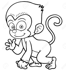 A huge collection of monkeys coloring pages. Illustration Of Cartoon Monkey Coloring Book Royalty Free Cliparts Vectors And Stock Illustration Image 20275393