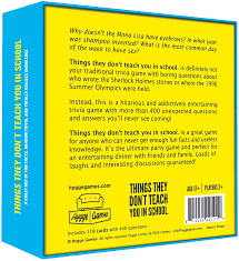 In this particular series, we have supplied over 300 unique trivia questions. Amazon Com Hygge Games Things They Don T Teach You In School Juego De Trivia Herramientas Y Mejoras Del Hogar