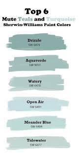 Maybe you would like to learn more about one of these? Top 6 Mute Teal And Turquoise Paint Colors Sherwin Williams Drizzle Sw6479 Aquaverde Wa Turquoise Paint Colors Bathroom Paint Colors Farmhouse Paint Colors