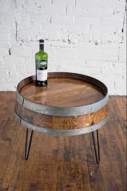 Wine Barrel Coffee Table Side Table Made From Recycled Etsy In 2020 Barrel Coffee Table Wine Barrel Coffee Table Wine Barrel Furniture
