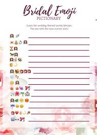 Free printable find the guest free printable bridal shower games wedding word scramble. Bridal Shower Emoji Game Https Www Etsy Com Listing 509271471 Bridal Shower Game Emoji Pi Modern Baby Shower Games Baby Shower Funny Funny Baby Shower Games