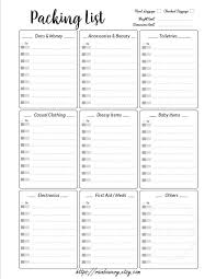 Vacation Planner Printable Template Travel Planner Printable Etsy In 2020 Packing List For Vacation Vacation Planner Packing List Template