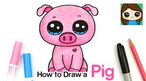 Draw a semi circle attached to the top edge of the cheese and another on the side edge. How To Draw A Baby Pig Easy Beanie Boos Youtube