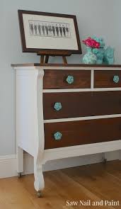 Two Tone Vintage Rose Dresser Furniture Makeover Refurbished Furniture Repurposed Furniture