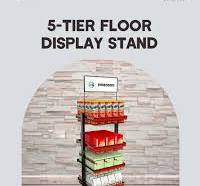 Steel Display Rack Retailed 5 Tier Wire Shelf Floor Stand ...