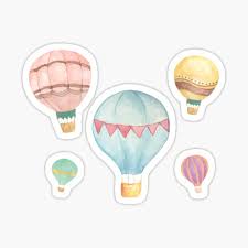 Cute hot air balloon pastel. Hot Air Balloon Stickers Redbubble
