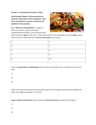 Every gram of carbohydrate has about. Chapter 6 Carbohydrates Food For Today Read Through Chapter