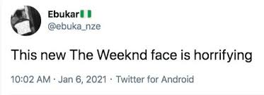Stream the weekend the new song from hitsound. The Weeknd Leaves Fans Scared After Debuting Freaky Face From Plastic Surgery In New Music Video