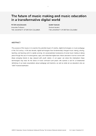 Pdf The Future Of Music Making And Music Education In A Transformative Digital World