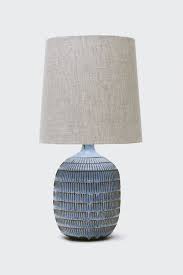 Carved Lamp In Blue Glaze Pottery Lamp Ceramic Lamp Lamp