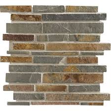 Mosaique Brazil Barrette Rouille Tablier Baignoire Galets Carrelage Sol