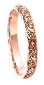Narrow Rose Gold Book Of Kells Wedding Ring 3mm 4mm Celtic Wedding Rings Irish Wedding Rings Wedding Rings For Women