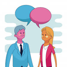 Dos personas hablando vectores ilustraciones y graficos 123rf. Hombre Y Mujer Hablando Animado