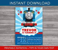 Template Free Thomas The Train Birthday Printables Thomas The Train Invitation Instant Download Printable Birthday Invitation Edi Printable Birthday Invitations Train Invitation Train Birthday Invitations