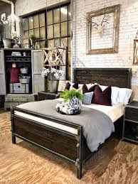 A farmhouse master bedroom full of farmhouse inspiration with industrial elements, featuring raymour & flanigan furniture! Industrial Farmhouse Bedroom Furniture Decoomo