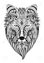 This coloring book is very advanced and is not for beginners. Zendoodle Design Of Wolf Head For Design Element And Coloring Royalty Free Cliparts Vectors And Stock Illustration Image 90582098