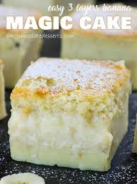 Remember that time i told you about the best banana cake i've ever had? Easy Banana Magic Cake A Layered Custard Cake Recipe With Bananas