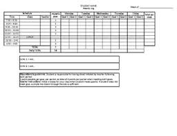 Weekly Contract Chart For Middle High School