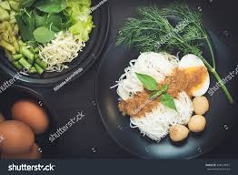 Thai Rice Vermicelli Knom-jean Curry On Stock Photo 336674807