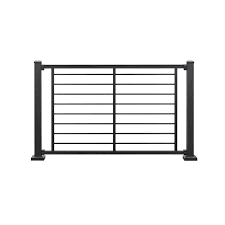 Choose trex signature® aluminum posts (which include a cap and skirt) for steps 1 & 2 and pair with a rail and baluster kit or a rail and rod kit (step 3). Trex Signature 6 Ft X 1 75 In X 42 In Charcoal Black Aluminum Deck Rail Kit Round Balusters Included Assembly Required In The Deck Railing Department At Lowes Com