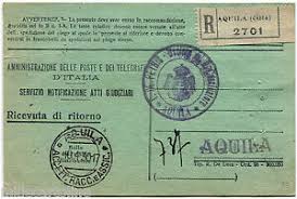 Poste italiane ricevuta di ritorno. Ricevuta Di Ritorno Atti Giudiziari 1930 Raccomandata Da Aquila M Ebay