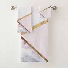 Rose Gold Marble Swirl Blush Pink Bronze Glam Bath Towel Set Zazzle Com In 2020 Decorative Bath Towels Rose Gold Marble Gold Bathroom Decor
