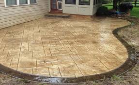 Stamped Concrete Patio Fire Pit And Seating Wall Cincinnati Ohio Stamped Concrete Patio Concrete Patio Concrete Decor
