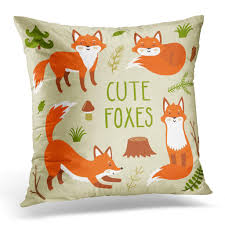 Check spelling or type a new query. Red Fox Of Four Cute Foxes Forest Plants Funny Cartoon Characters In Childish And Others Orange Cub Pillow Case Cover 20x20inch 50x50cm Buy At A Low Prices On Joom E Commerce Platform